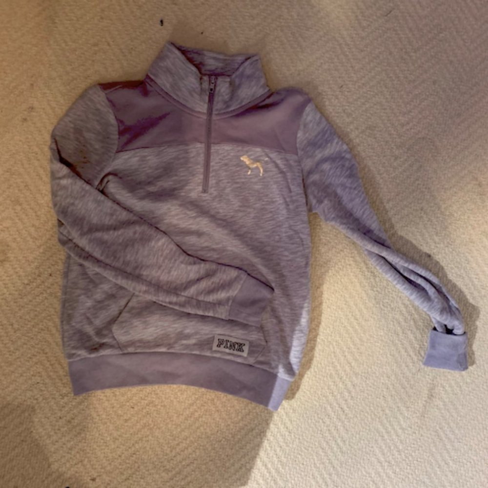 Pink quarter zipper-up